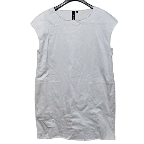 LILLI SUCRE Minimalist Fringe Hem Pocket Sheath Dress M - Picture 2 of 7